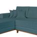Sofá 4 Lugares Mônaco Com Chaise Esquerdo Linho Azul Claro