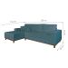 Sofá 4 Lugares Mônaco Com Chaise Esquerdo Linho Azul Claro
