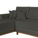 Sofá 4 Lugares Mônaco Com Chaise Esquerdo Linho Cinza