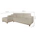 Sofá 4 Lugares Mônaco Com Chaise Esquerdo Linho Off White