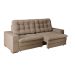 Sofá 4 Lugares Retrátil Lubeck Plush Suede Bege 250 cm