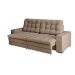 Sofá 4 Lugares Retrátil Lubeck Plush Suede Bege 250 cm