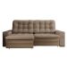 Sofá 4 Lugares Retrátil Lubeck Plush Suede Bege 250 cm