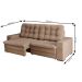 Sofá 4 Lugares Retrátil Lubeck Plush Suede Bege 250 cm