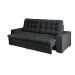 Sofá 4 Lugares Retrátil Lubeck Plush Suede Grafite 250 cm