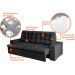 Sofá 4 Lugares Retrátil Lubeck Plush Suede Grafite 250 cm