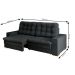 Sofá 4 Lugares Retrátil Lubeck Plush Suede Grafite 250 cm
