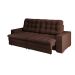 Sofá 4 Lugares Retrátil Lubeck Plush Suede Marrom 250 cm