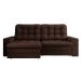 Sofá 4 Lugares Retrátil Lubeck Plush Suede Marrom 250 cm