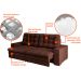 Sofá 4 Lugares Retrátil Lubeck Plush Suede Marrom 250 cm