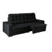 Sofá 4 Lugares Retrátil Lubeck Plush Suede Preto 250 cm