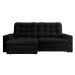 Sofá 4 Lugares Retrátil Lubeck Plush Suede Preto 250 cm