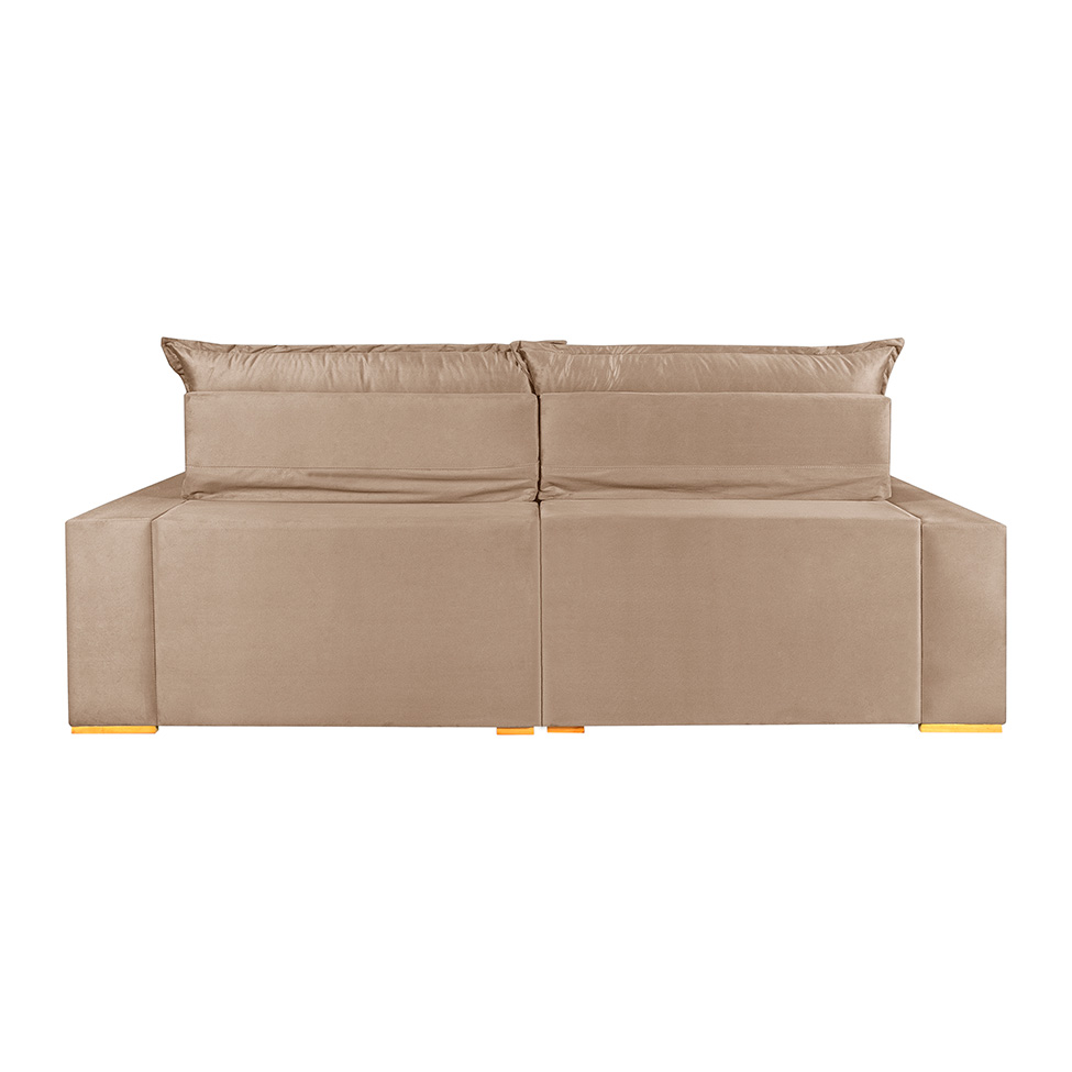 Sofá 4 Lugares Retrátil e Reclinável França Suede Bege