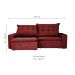 Sofá 4 Lugares Retrátil e Reclinável França Suede Bordô