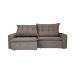 Sofá 4 Lugares Retrátil e Reclinável França Suede Marrom