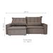 Sofá 4 Lugares Retrátil e Reclinável França Suede Marrom