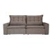 Sofá 4 Lugares Retrátil e Reclinável França Suede Marrom