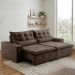 Sofá 4 Lugares Retrátil e Reclinável França Suede Marrom