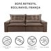 Sofá 4 Lugares Retrátil e Reclinável França Suede Marrom