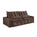Sofá 4 Lugares Retrátil e Reclinável França Suede Marrom