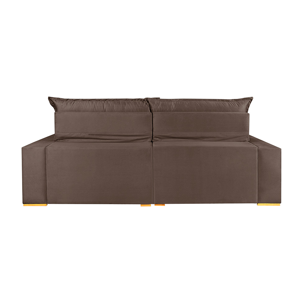 Sofá 4 Lugares Retrátil e Reclinável França Suede Marrom