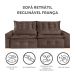 Sofá 4 Lugares Retrátil e Reclinável França Suede Marrom