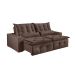 Sofá 4 Lugares Retrátil e Reclinável França Suede Marrom