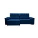 Sofá 4 Lugares Retrátil e Reclinável Herzog Veludo Azul Marinho 260 cm