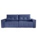 Sofá 4 Lugares Retrátil e Reclinável Roma Suede Azul