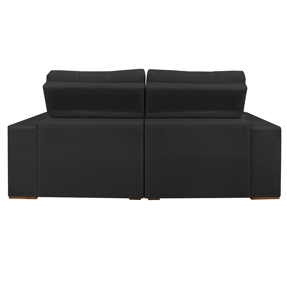 Sofá 4 Lugares Retrátil e Reclinável Roma Suede Grafite 250 cm