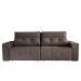 Sofá 4 Lugares Retrátil e Reclinável Roma Suede Marrom Escuro
