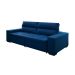 Sofá 4 Lugares Retrátil e Reclinável Spencer Veludo Azul Marinho 260 cm