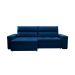 Sofá 4 Lugares Retrátil e Reclinável Spencer Veludo Azul Marinho 260 cm