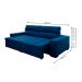 Sofá 4 Lugares Retrátil e Reclinável Spencer Veludo Azul Marinho 260 cm