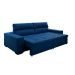 Sofá 4 Lugares Retrátil e Reclinável Spencer Veludo Azul Marinho 260 cm