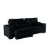 Sofá 4 Lugares Retrátil e Reclinável Tulum Suede Preto 250 cm