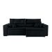 Sofá 4 Lugares Retrátil e Reclinável Tulum Suede Preto 250 cm
