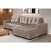 Sofá 5 Lugares Dijon com Chaise Direito Suede Chocolate