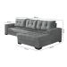 Sofá 5 Lugares Dijon com Chaise Direito Suede Cinza