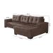 Sofá 5 Lugares Dijon com Chaise Direito Suede Marrom