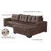 Sofá 5 Lugares Dijon com Chaise Direito Suede Marrom