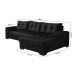 Sofá 5 Lugares Dijon com Chaise Direito Suede Preto