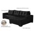 Sofá 5 Lugares Dijon com Chaise Direito Suede Preto