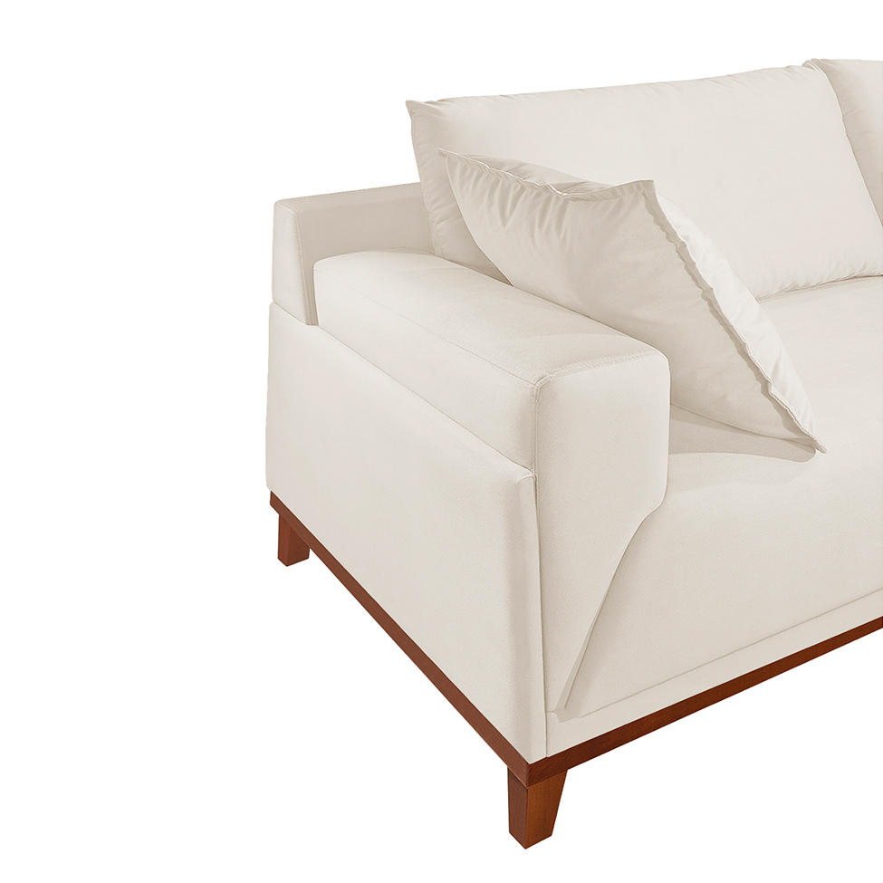 Sofá 5 Lugares Snow Linho Bege Claro 280 cm