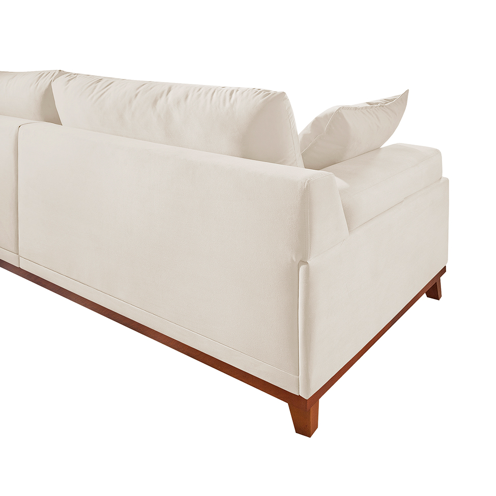 Sofá 5 Lugares Snow Linho Bege Claro 280 cm