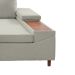 Sofá 5 Lugares com Chaise Direito Clássico Linho Bege