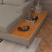 Sofá 6 Lugares Loft com Chaise Direito e Deck de Apoio Linho Areia 292 cm