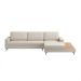 Sofá 6 Lugares Loft com Chaise Direito e Deck de Apoio Linho Areia 292 cm