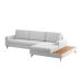 Sofá 6 Lugares Loft com Chaise Direito e Deck de Apoio Linho Cinza Claro 292 cm
