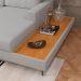 Sofá 6 Lugares Loft com Chaise Direito e Deck de Apoio Linho Cinza Claro 292 cm